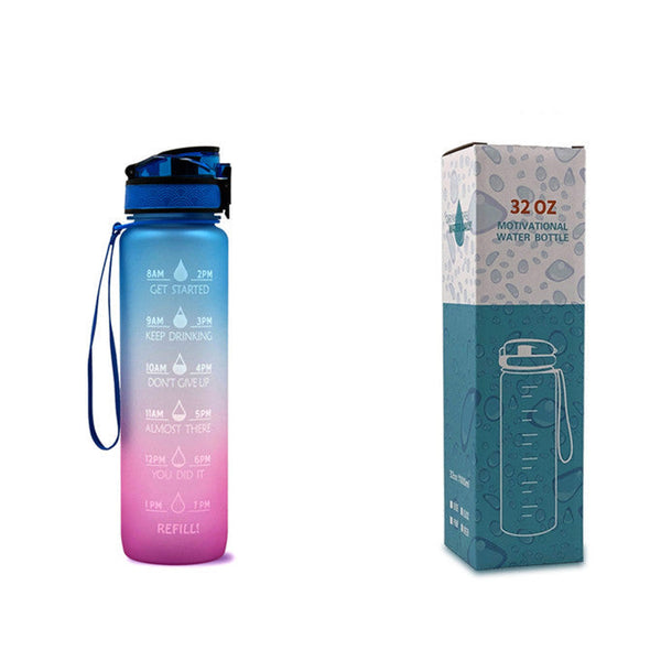 1 Litre Tritan Water Bottle With Time Marker For Sports And Fitness Activities Water Bottles