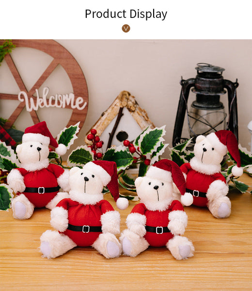 Christmas Teddy Bear Figurine Ornament Seasonal Decorations