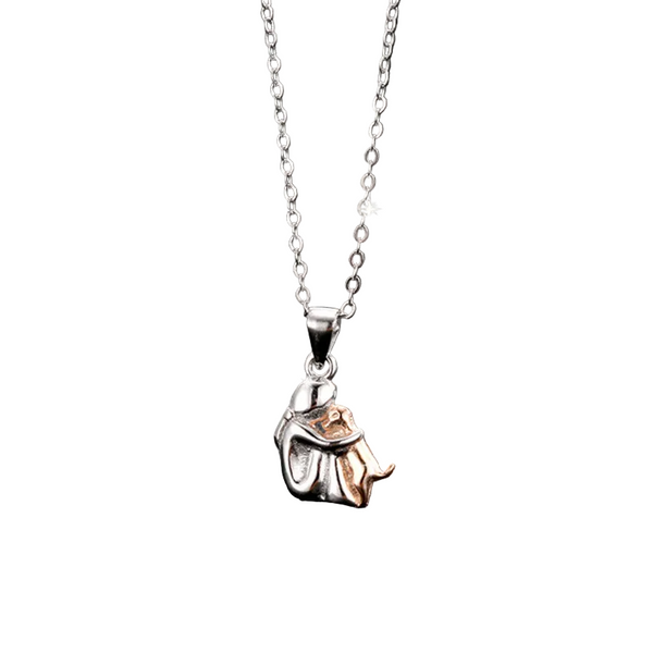 S925 Ssterling Silver Little Girl And Dog Embrace Necklace For Women Fashionable Simple Contrasting Colour Collarbone Chain Necklaces & Pendants