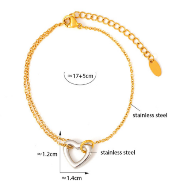 18K Gold Plated Heart Bracelet Bracelets