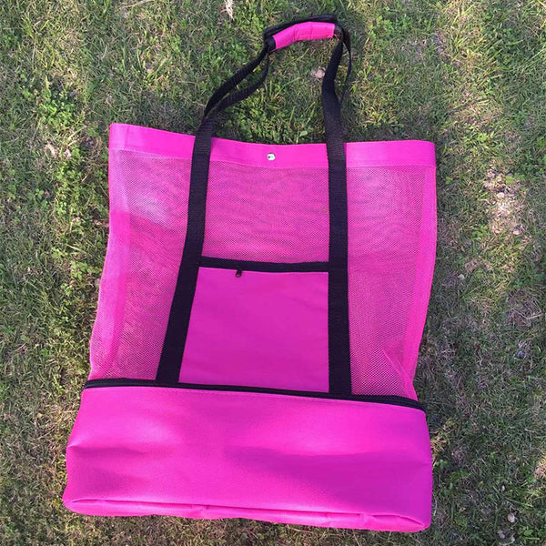 Large Capacity Beach Picnic Camping Mesh Tote Bag With Cooler Durable Multi Insulated Food Delivery Bags