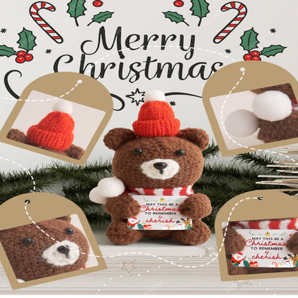 Active Santa Crochet Doll Card Small Seasonal Decorations