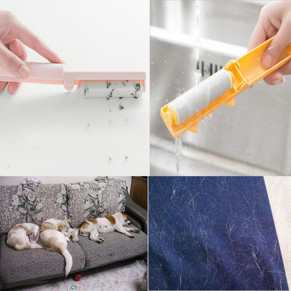 Yellow Cartoon Roller Sticking Device For Pet Hair Dust Remove Dog Lint Removers