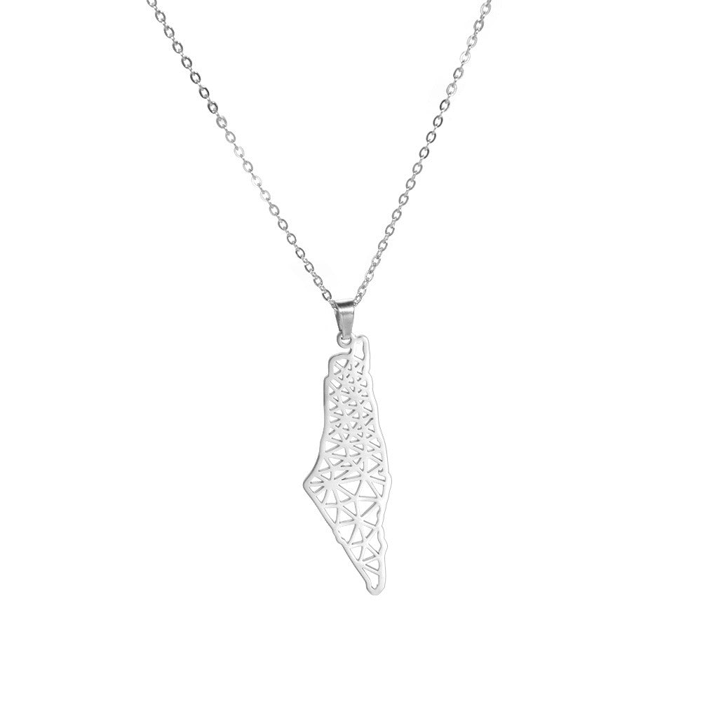 Veile Studios Palestine Map Pendant Necklace For Men And Women Fashion Jewellery Necklaces & Pendants