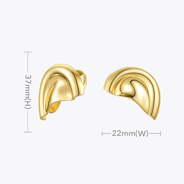 Veile Studios Auricle Ear Cuff Clip On For Women Non Piercing Gold Plated Cuffs Earrings