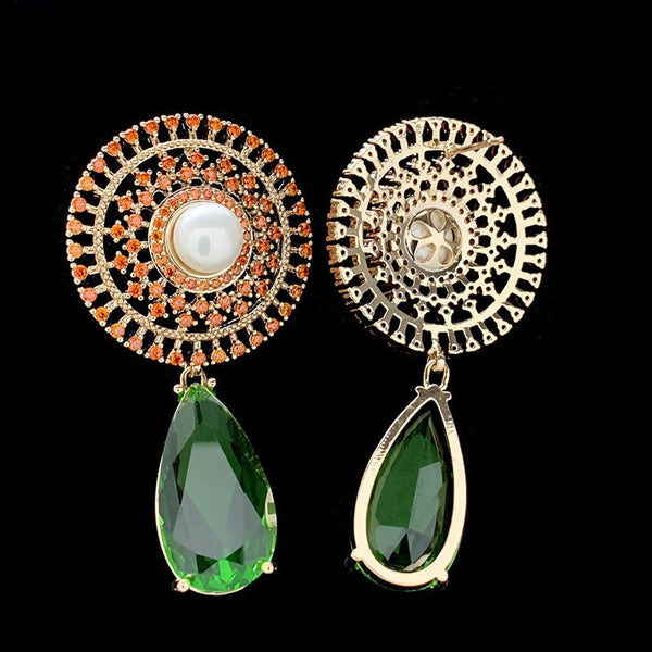 Veile Studios Exaggerated Women's Dandelion Dream Catcher With Zircon Elements Earrings