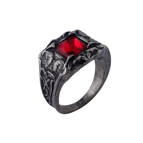 Dark Souls 3 Ring Gamedragon Snake Bite Blood Black Red Blue Gemstone Retro Style Rings