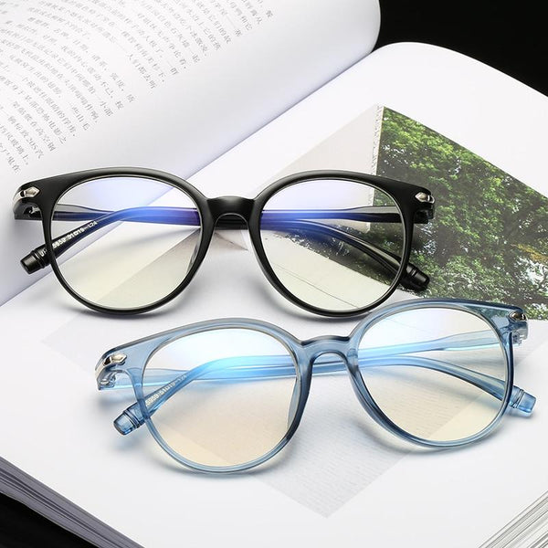 Women Glasses Frame Men Anti Blue Light Eyeglasses Vintage Round Clear Lens Optical Spectacle