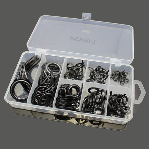 75Pcs Various Sizes Fishing Rod Guide Tip Line Spinning Eyes Rings Top Repair Kit Set Rod Building &Repair