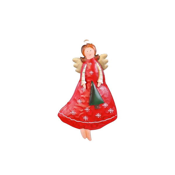 Rustic Vintage Iron Christmas Angel Girl Ornament American Country Style Christmas Tree Decoration Seasonal Decorations