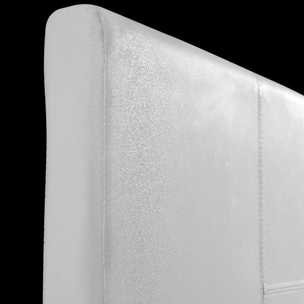 Double Pu Leather Bed Frame Stitched Headboard White Double Bed Frames