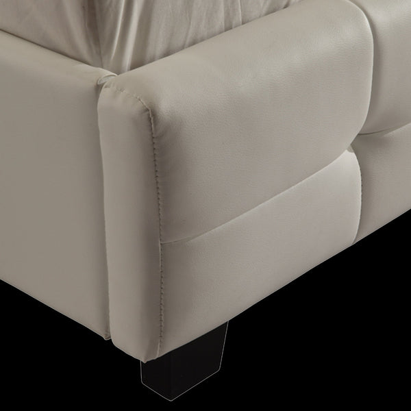 Queen Pu Leather Deluxe Bed Frame White King Bed Frames