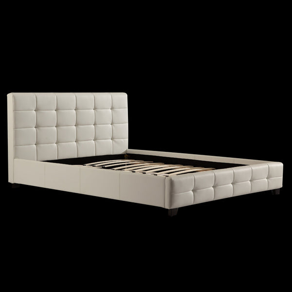 Queen Pu Leather Deluxe Bed Frame White King Bed Frames
