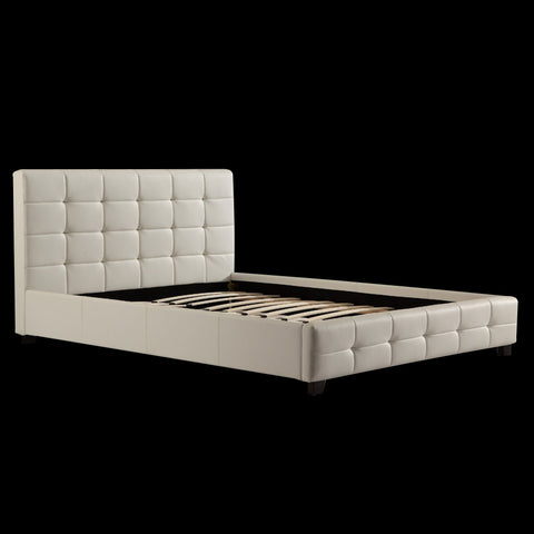 Queen Pu Leather Deluxe Bed Frame White King Bed Frames