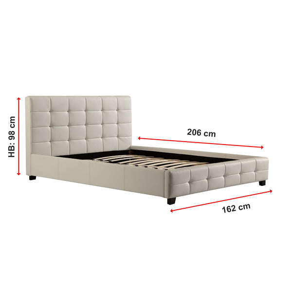 Queen Pu Leather Deluxe Bed Frame White King Bed Frames