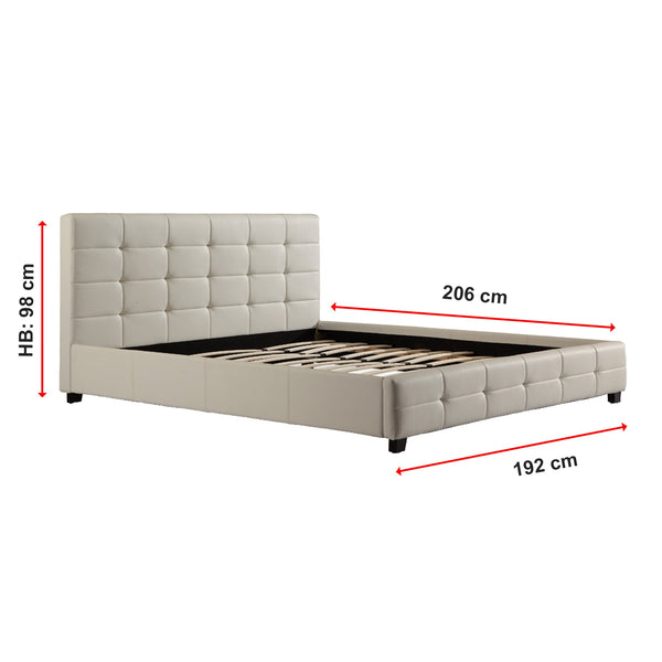 Palermo King Pu Leather Deluxe Bed Frame White King Bed Frames