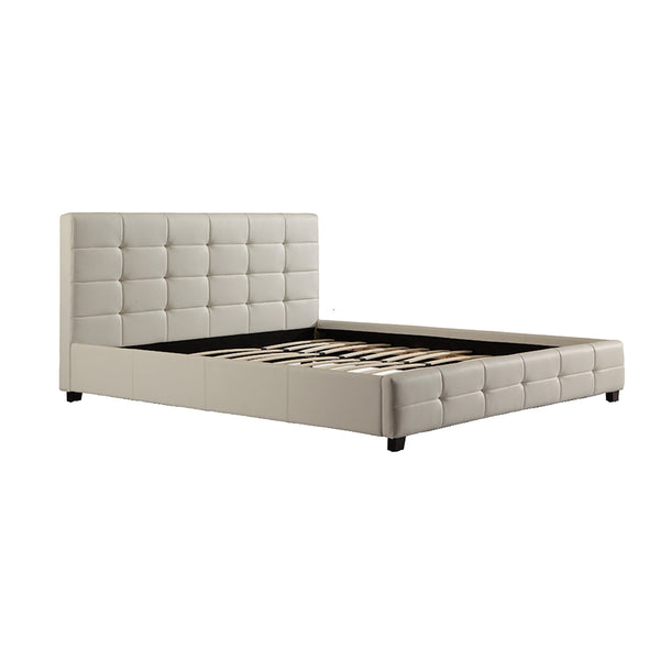 King Pu Leather Deluxe Bed Frame White King Bed Frames