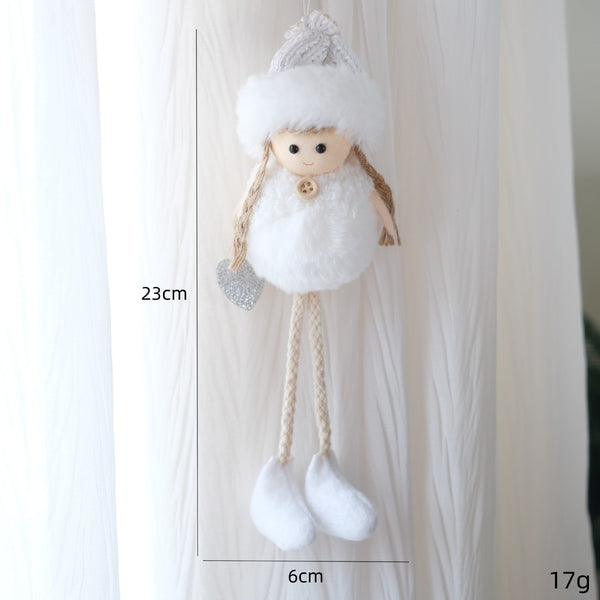 Christmas Angel Doll Decorative Plush Hanging Ornament For Tree Hotel Bar Counter Decoration Gift Box Accessories Seasonal Decorations