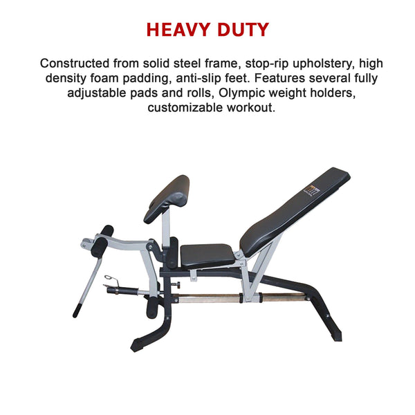 Fid Flat Incline Decline Bench Press W/ Leg Extension Weights Benches