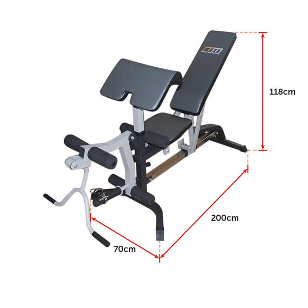 Fid Flat Incline Decline Bench Press W/ Leg Extension Weights Benches