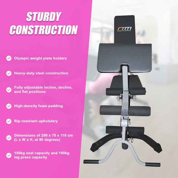 Fid Flat Incline Decline Bench Press W/ Leg Extension Weights Benches