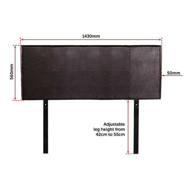 Pu Leather Double Bed Headboard Bedhead Brown Headboards & Footboards