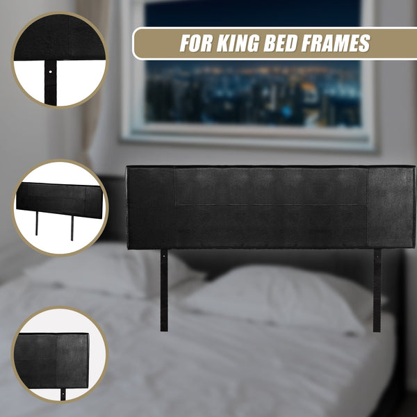 Pu Leather King Bed Headboard Bedhead Black Headboards & Footboards