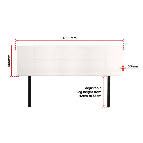 Pu Leather King Bed Headboard Bedhead White Headboards & Footboards