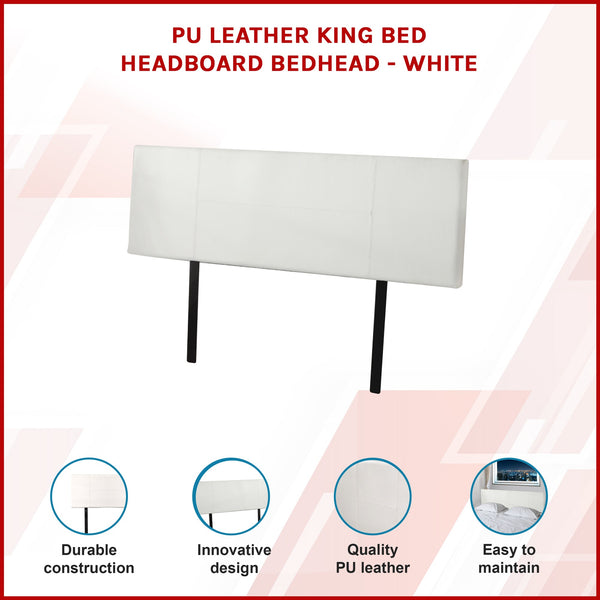 Pu Leather King Bed Headboard Bedhead White Headboards & Footboards