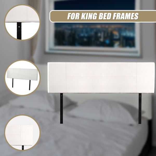 Pu Leather King Bed Headboard Bedhead White Headboards & Footboards