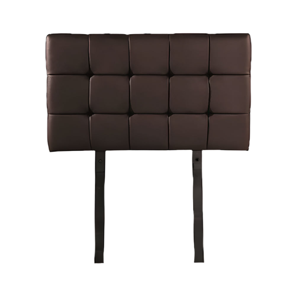 Pu Leather Single Bed Deluxe Headboard Bedhead Brown Headboards & Footboards
