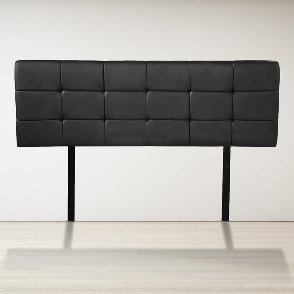 Pu Leather Double Bed Deluxe Headboard Bedhead Black Headboards & Footboards