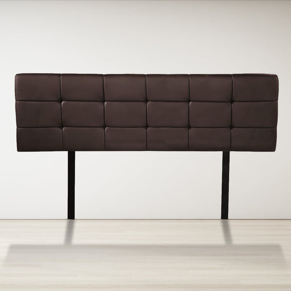 Pu Leather Queen Bed Deluxe Headboard Bedhead Brown Headboards & Footboards