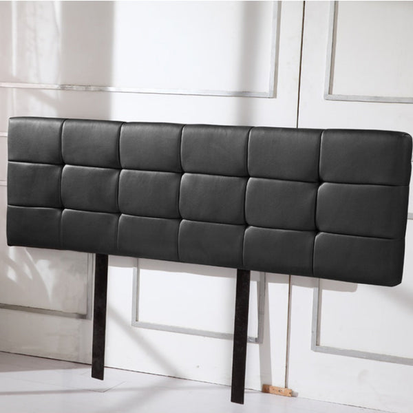 Pu Leather King Bed Deluxe Headboard Bedhead Black Headboards & Footboards