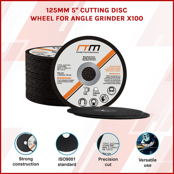 125Mm 5" Cutting Disc Wheel For Angle Grinder X100 Angle Grinders