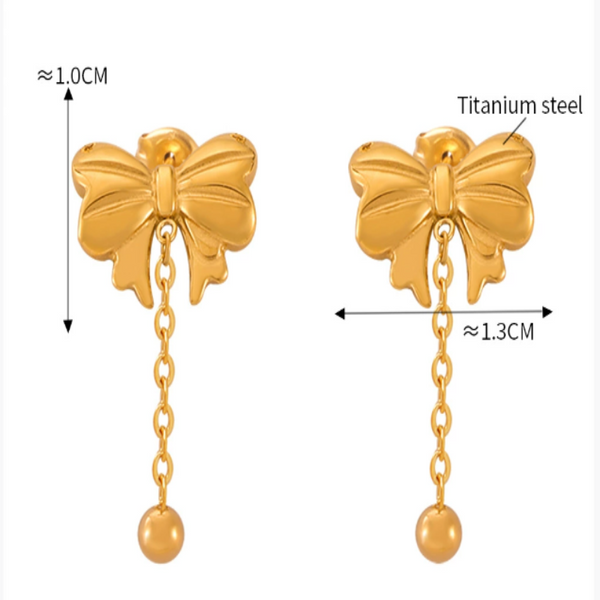 Stainless Steel Flower Dangle Earrings