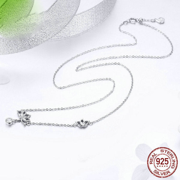 Silver Lotus Delicate Necklace Necklaces & Pendants