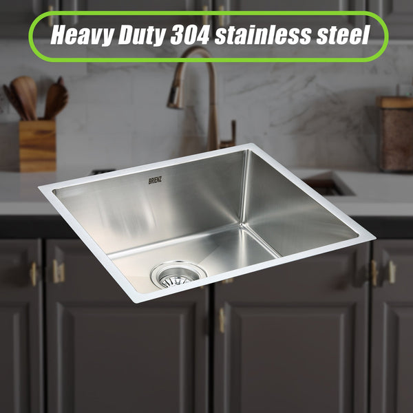 490X440mm Handmade Stainless Steel Undermount / Topmount Kitchen Laundry Sink With Waste Kitchen Sinks