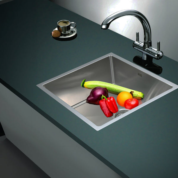 490X440mm Handmade Stainless Steel Undermount / Topmount Kitchen Laundry Sink With Waste Kitchen Sinks