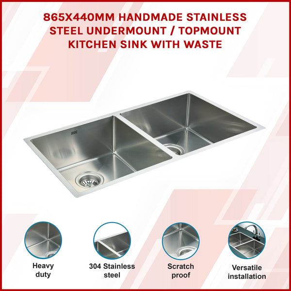 Stainless Steel Sink 865 X 440Mm Kitchen Sinks