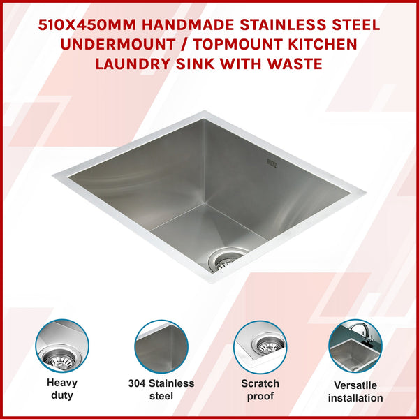 Stainless Steel Sink 510X450mm Kitchen Sinks