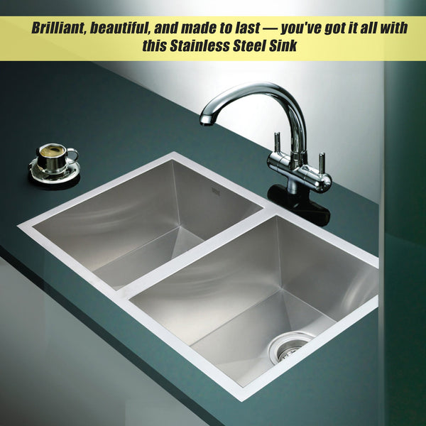 Stainless Steel Sink Double Bowl 770 X 450Mm Kitchen Modern Kitchen Sinks