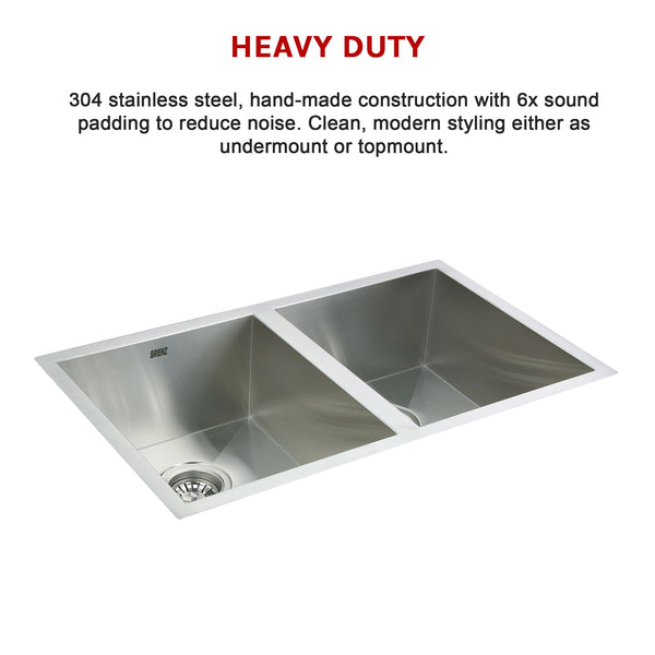 Stainless Steel Sink Double Bowl 770 X 450Mm Kitchen Modern Kitchen Sinks