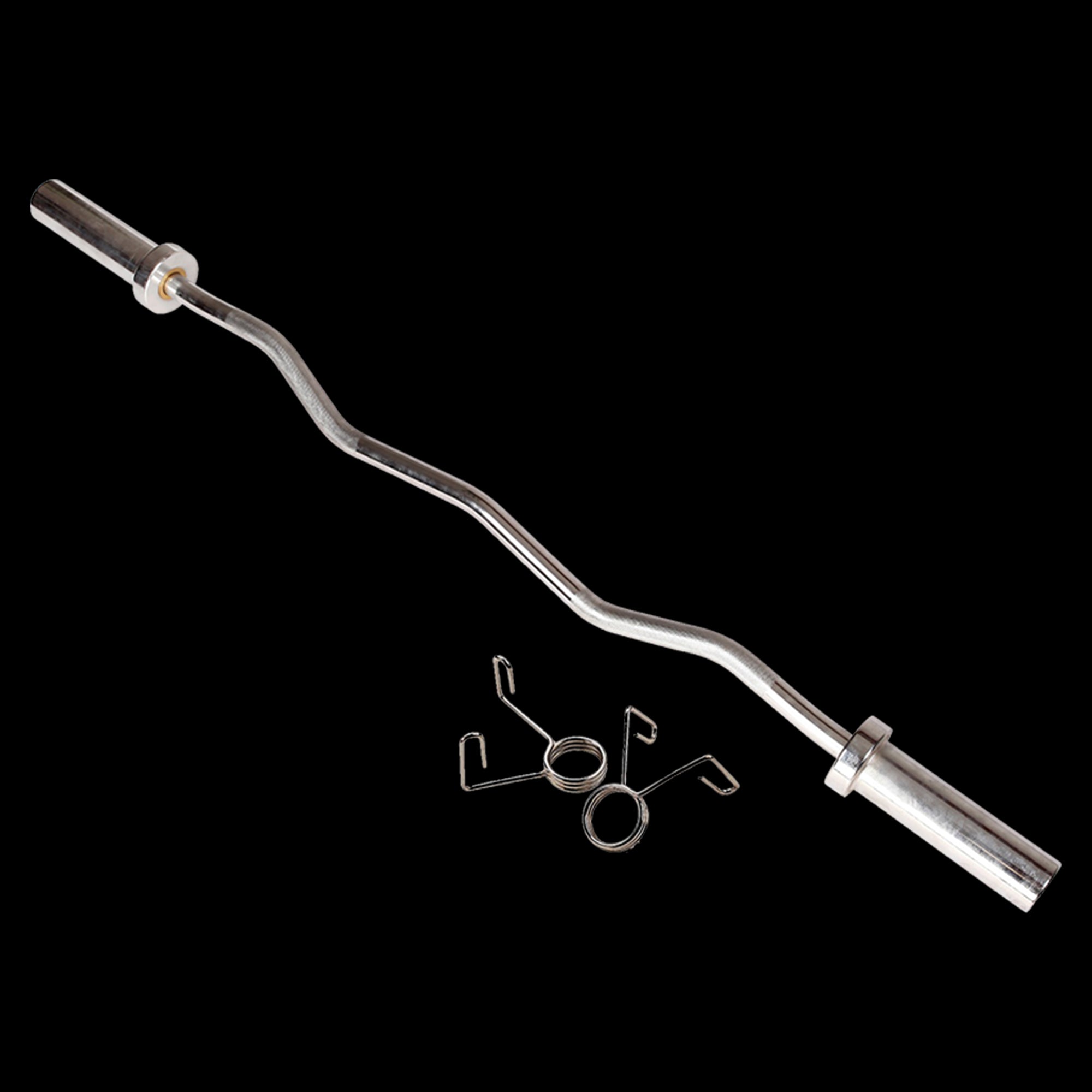 Chrome Olympic Curl Bar Barbell Heavy Duty Ez With Spring Collars Barbells & Attachments