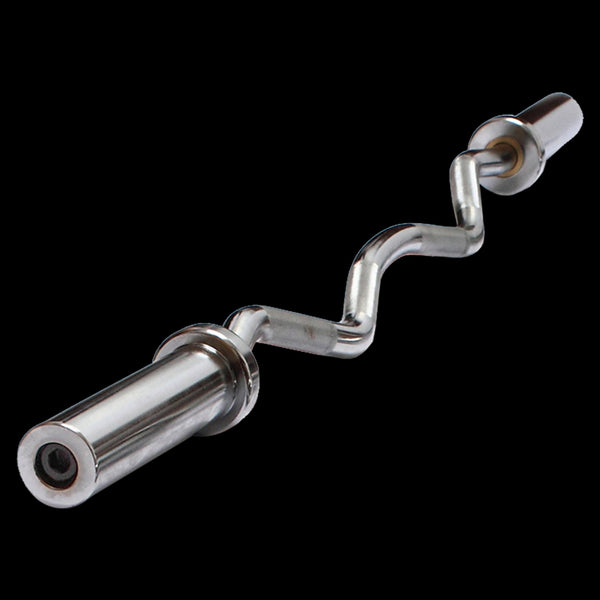 Chrome Olympic Curl Bar Barbell Heavy Duty Ez With Spring Collars Barbells & Attachments