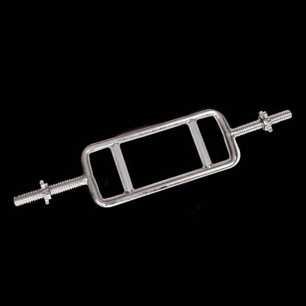 Chrome Tricep Bar Barbell Heavy Duty With Spinlock Collars Barbells & Attachments