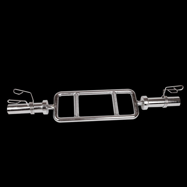 Chrome Olympic Tricep Bar Barbell Heavy Duty With Spring Collars Barbells & Attachments