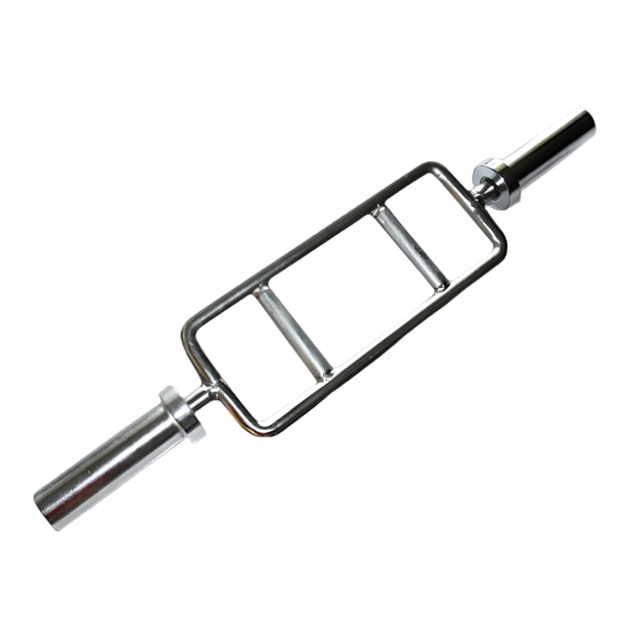 Chrome Olympic Tricep Bar Barbell Heavy Duty With Spring Collars Barbells & Attachments
