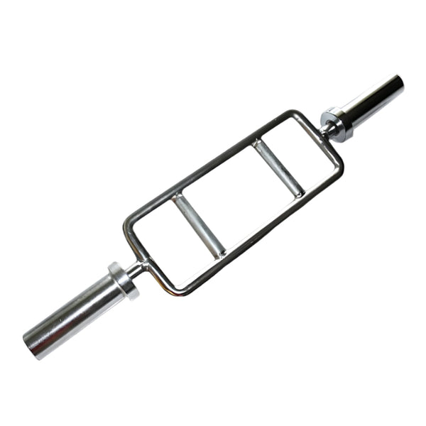 Chrome Olympic Tricep Bar Barbell Heavy Duty With Spring Collars Barbells & Attachments