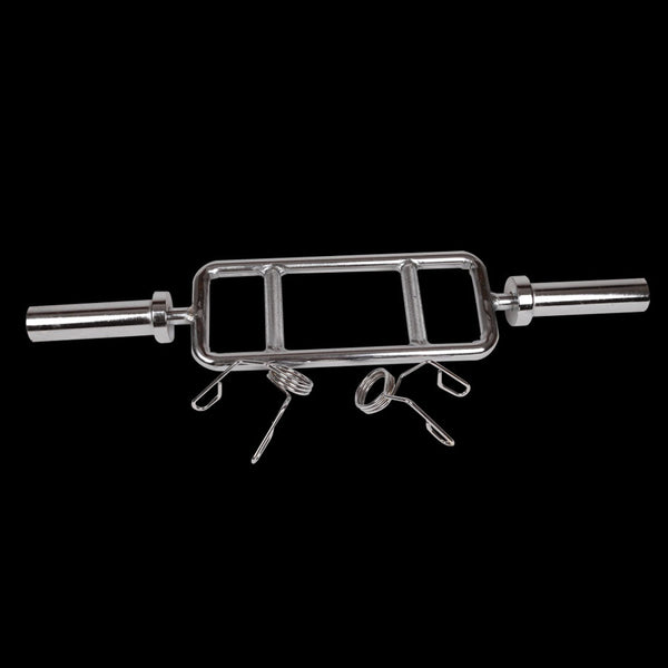 Chrome Olympic Tricep Bar Barbell Heavy Duty With Spring Collars Barbells & Attachments